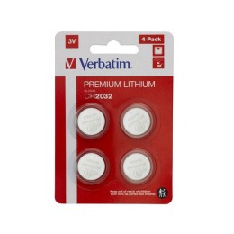 Pilas boton Litio Verbatim para placa base CR2032   pack 4 unid.