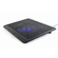Base refrigeradora Gembird hasta 15 pulg./ Fan Silencioso 12cm / Usb / Led azul / NBS-1F15-04