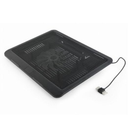 Base refrigeradora Gembird hasta 15 pulg./ Fan Silencioso 12cm / Usb / Led azul / NBS-1F15-04