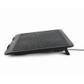 Base refrigeradora Gembird hasta 15 pulg./ Fan Silencioso 12cm / Usb / Led azul / NBS-1F15-04