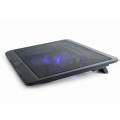 Base refrigeradora Gembird hasta 15 pulg./ Fan Silencioso 12cm / Usb / Led azul / NBS-1F15-04