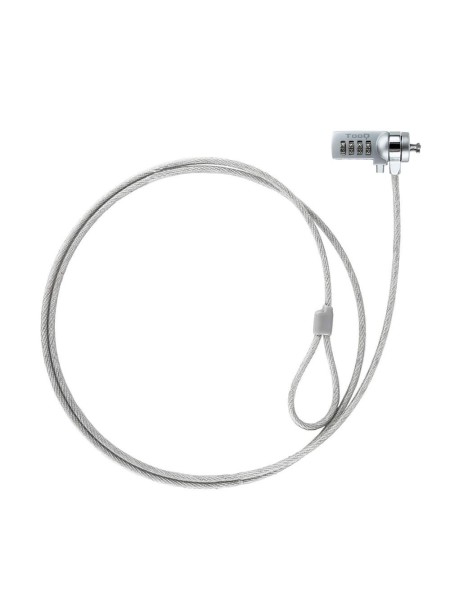 Cable de seguridad para portatil con combinacion / 1.5 m / Gris / Tooq / TQCLKC0015