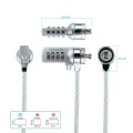 Cable de seguridad para portatil con combinacion / 1.5 m / Gris / Tooq / TQCLKC0015