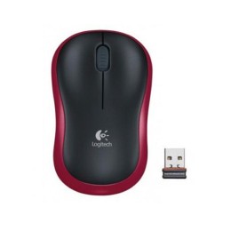 ÷ Mouse logitech wireless m185 red p/n:910-002237